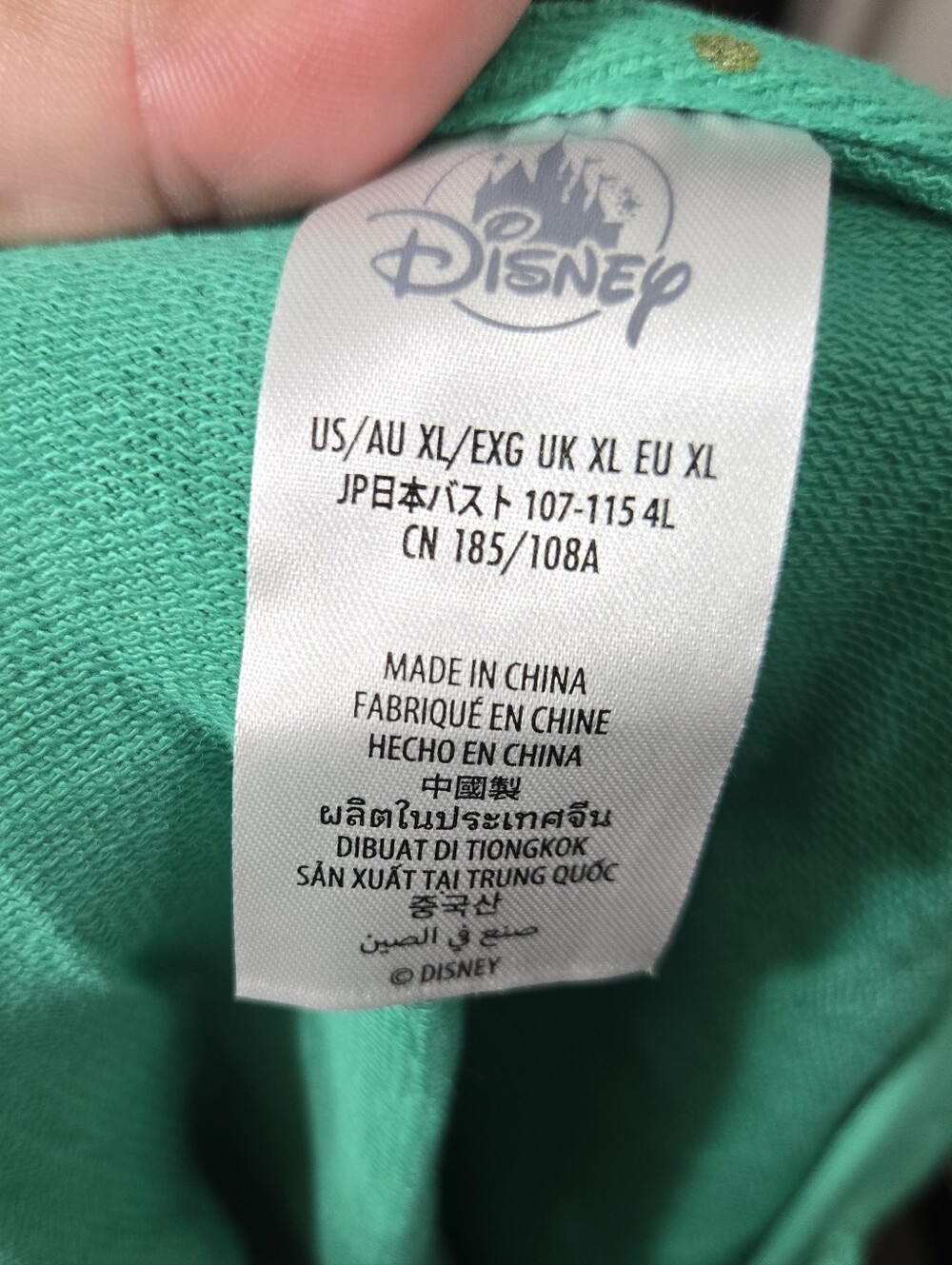 Women Disneyland Varsity Hoodie Green NWT Sz XL - Picture 7 of 12